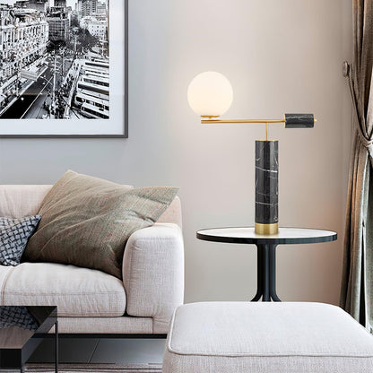 Lexi Table Lamp | Metal, Glass, Marble | Gold & Black, Gold & White