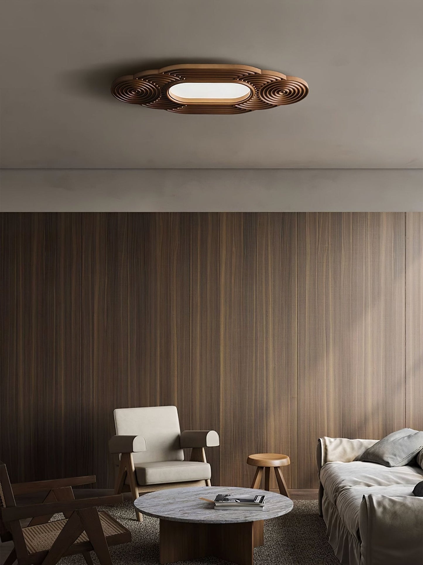 Lianyan Ceiling Lamp | Metal Wood Acrylic | Wood Color, Walnut Color, Black