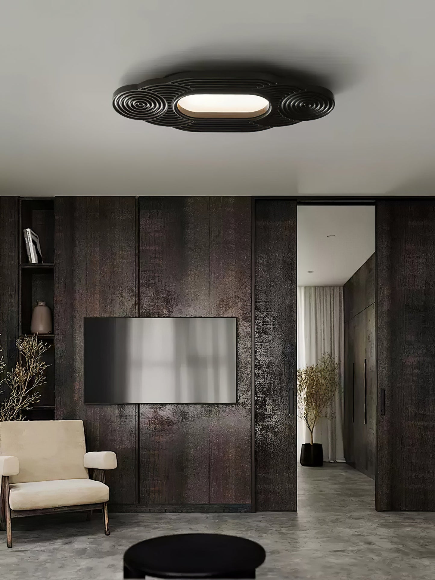Lianyan Ceiling Lamp | Metal Wood Acrylic | Wood Color, Walnut Color, Black