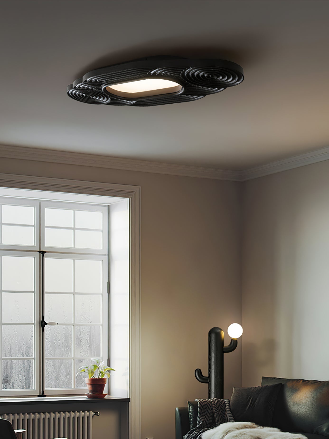 Lianyan Ceiling Lamp | Metal Wood Acrylic | Wood Color, Walnut Color, Black