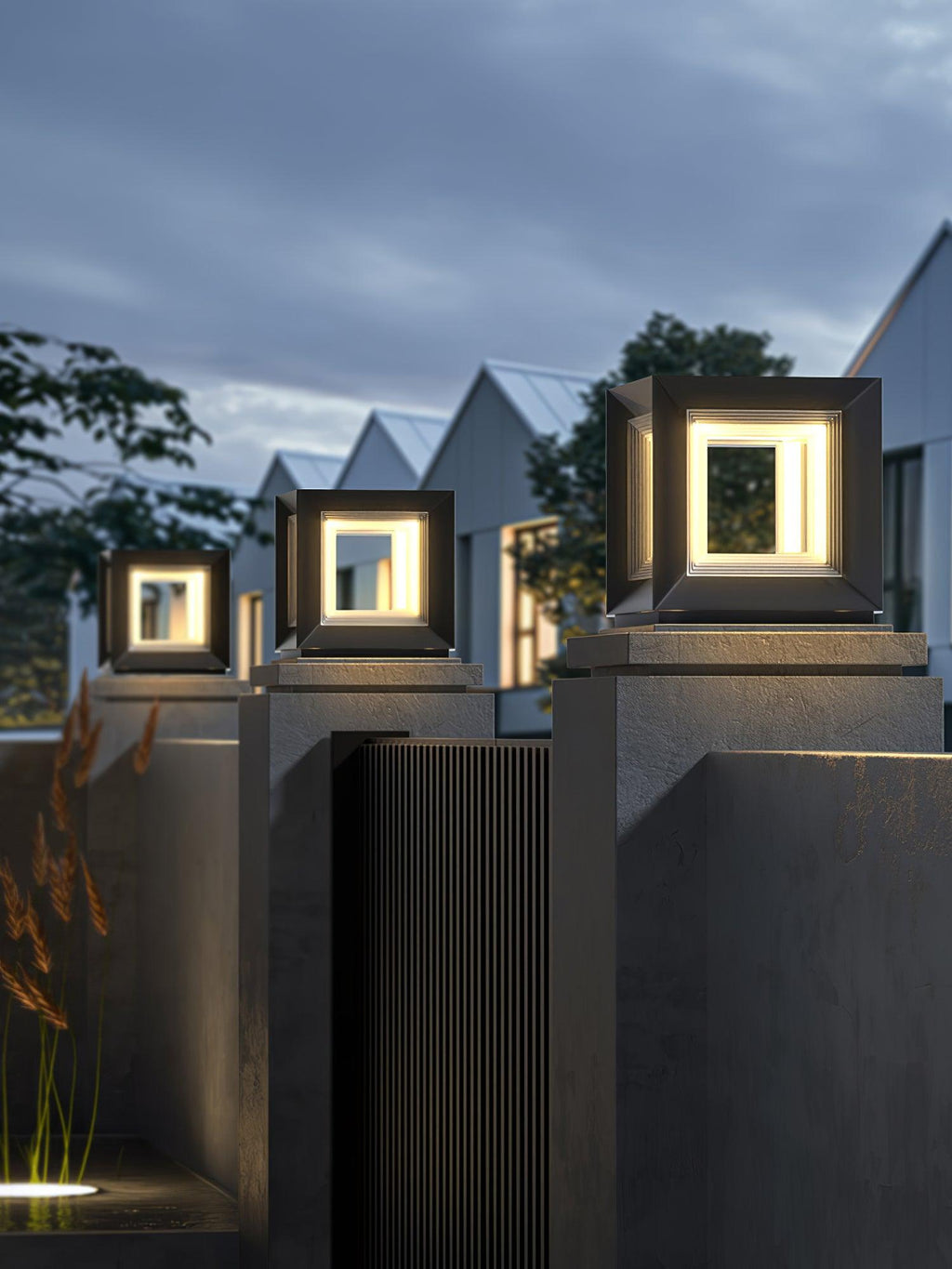 Outdoor Post Light | Waterproof Metal & Acrylic | Available in Black & White