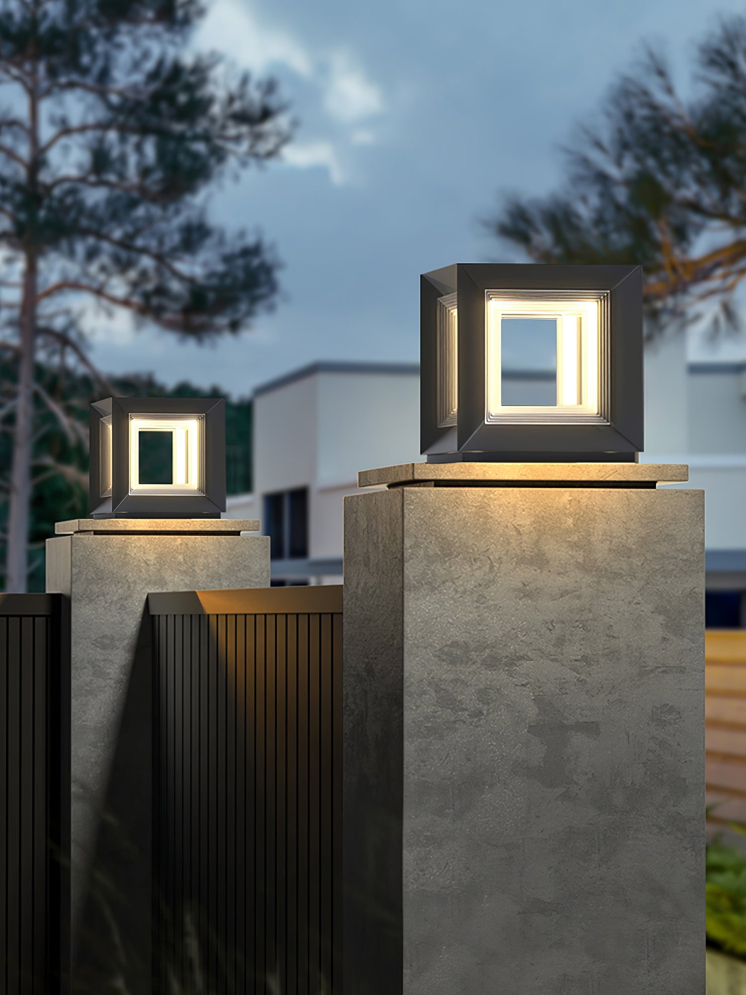 Outdoor Post Light | Waterproof Metal & Acrylic | Available in Black & White