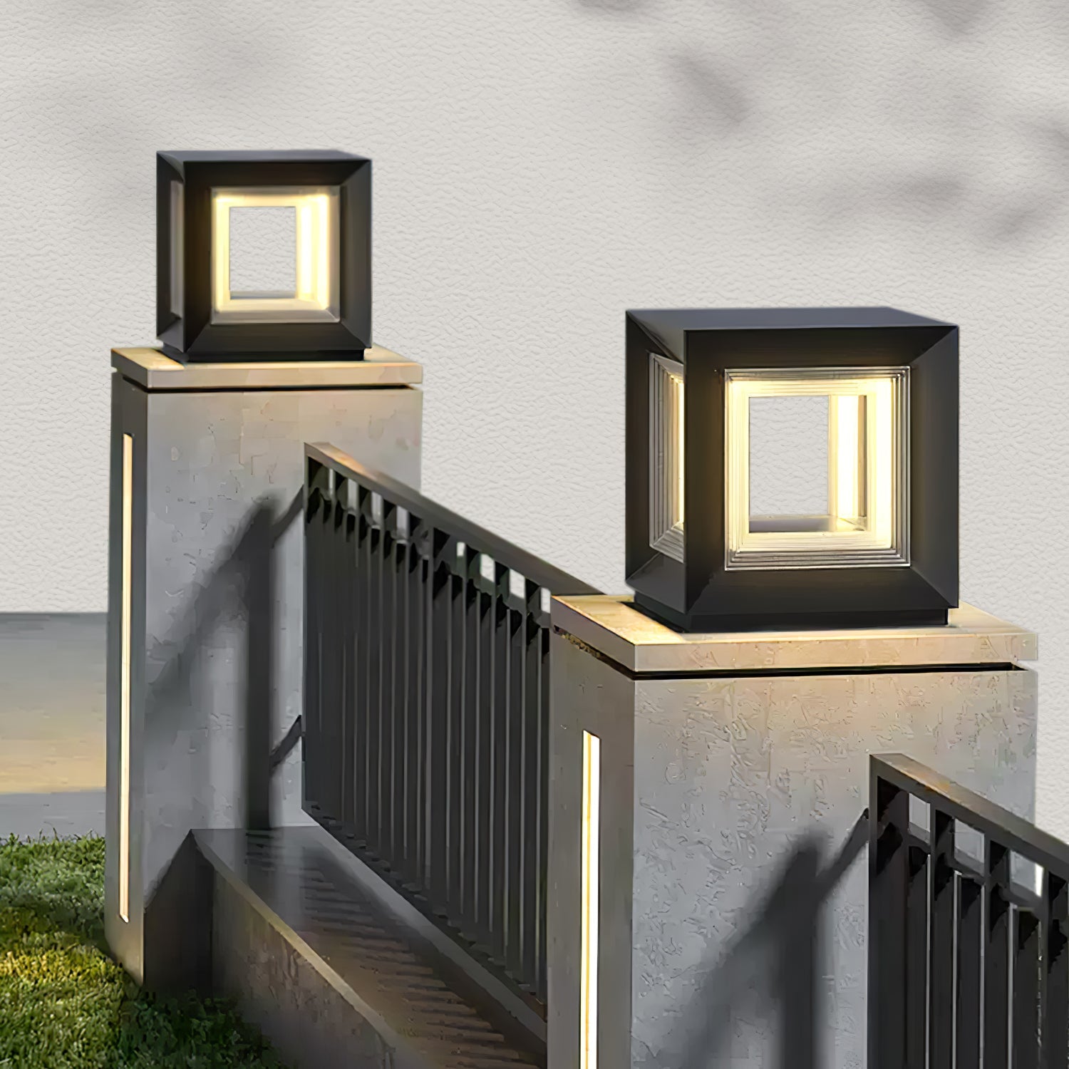 Outdoor Post Light | Waterproof Metal & Acrylic | Available in Black & White