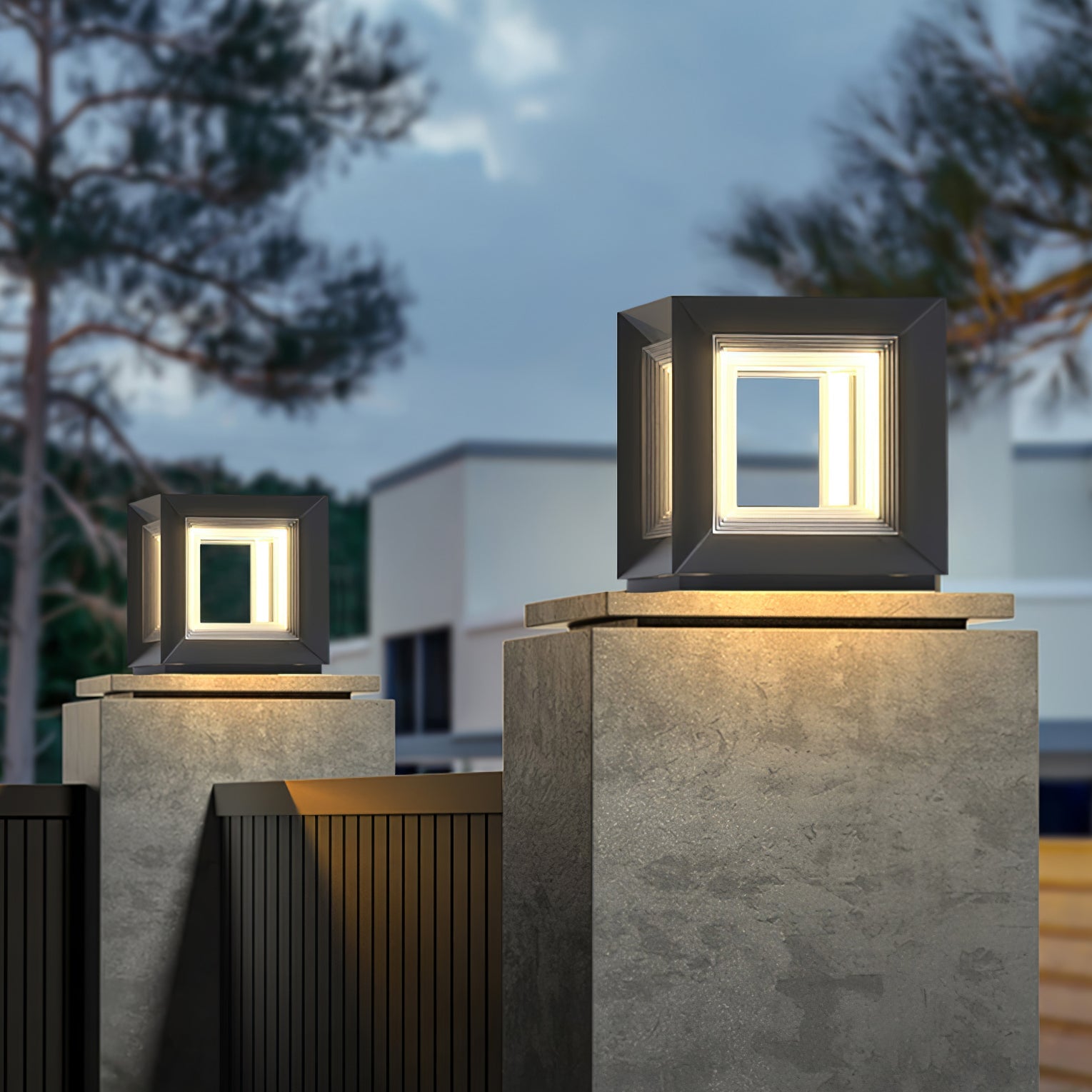 Outdoor Post Light | Waterproof Metal & Acrylic | Available in Black & White