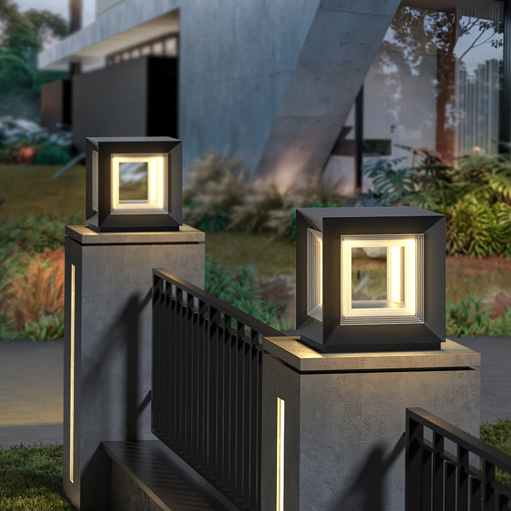Outdoor Post Light | Waterproof Metal & Acrylic | Available in Black & White