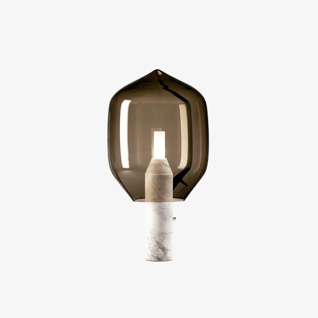 Lighthouse Table Lamp | Mouth-Blown Glass & Marble | White or Black