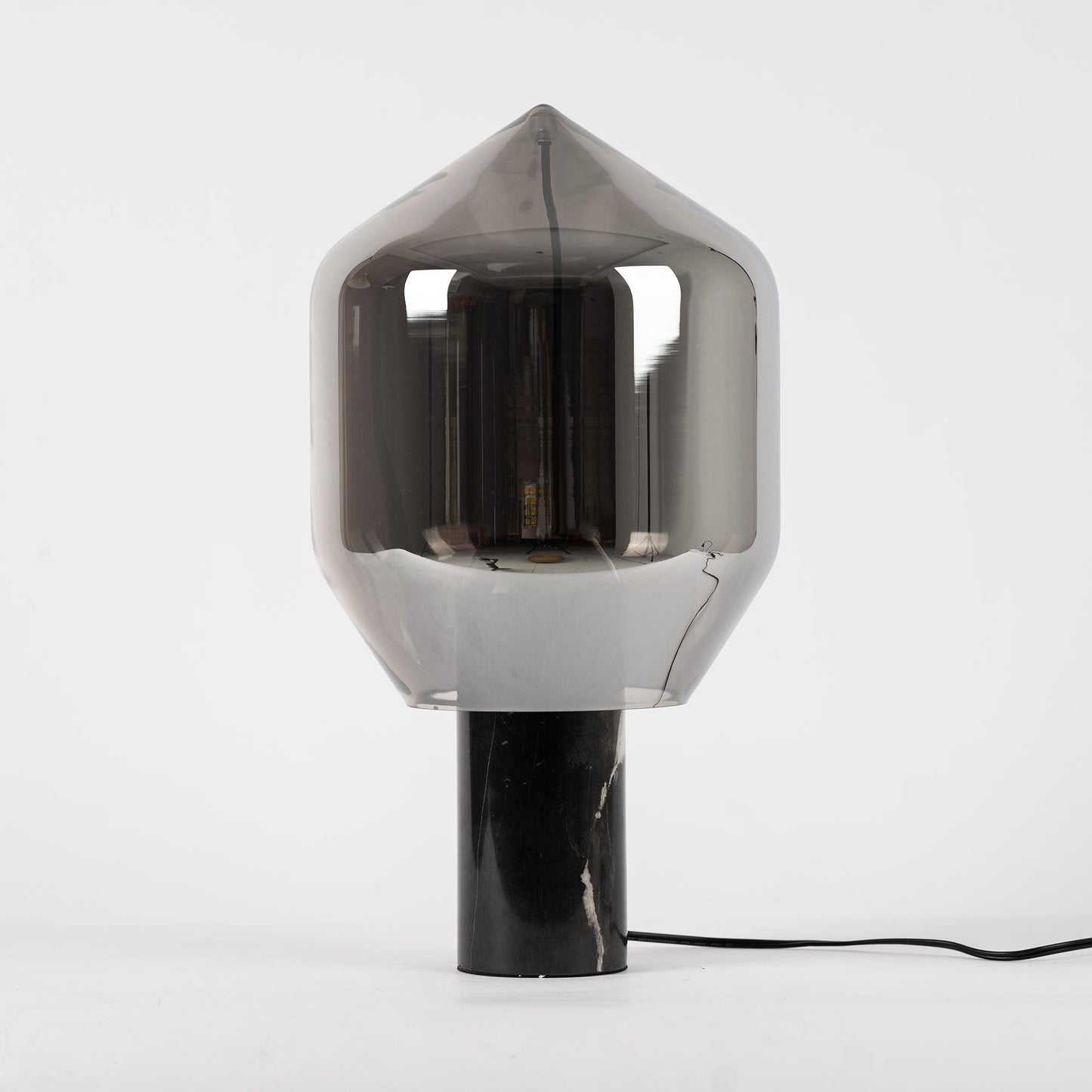 Lighthouse Table Lamp | Mouth-Blown Glass & Marble | White or Black