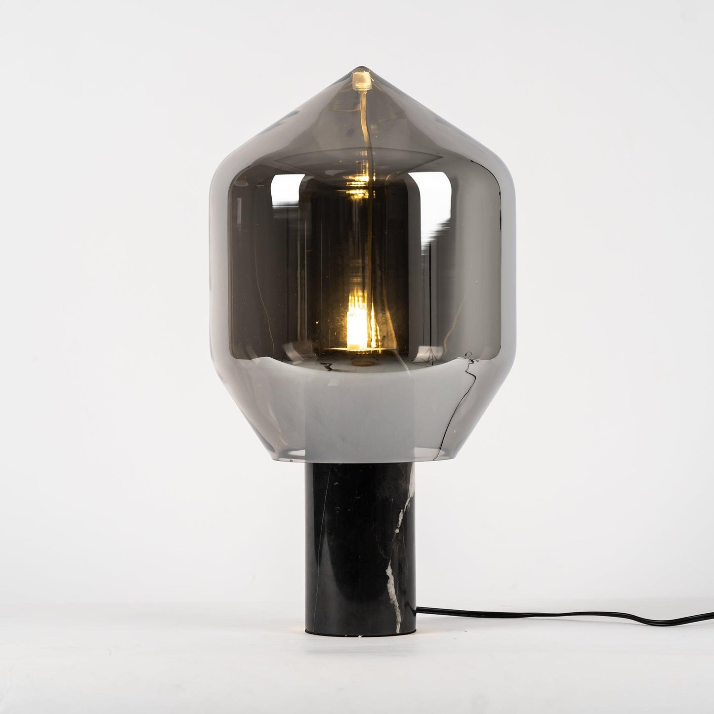 Lighthouse Table Lamp | Mouth-Blown Glass & Marble | White or Black