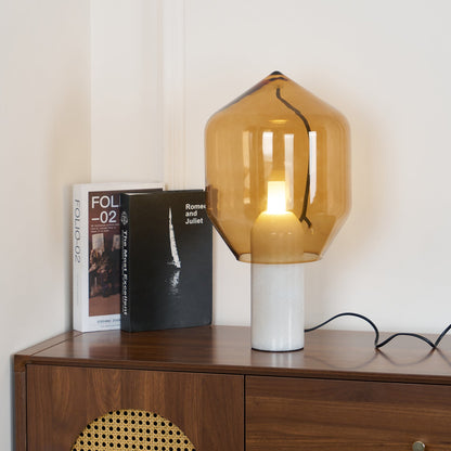 Lighthouse Table Lamp | Mouth-Blown Glass & Marble | White or Black