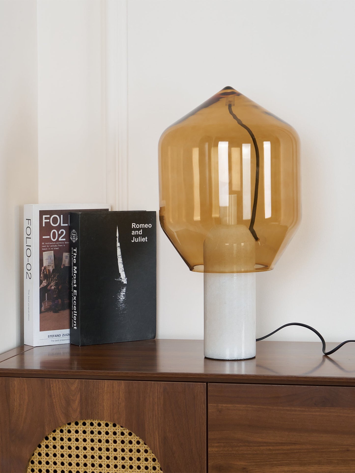 Lighthouse Table Lamp | Mouth-Blown Glass & Marble | White or Black