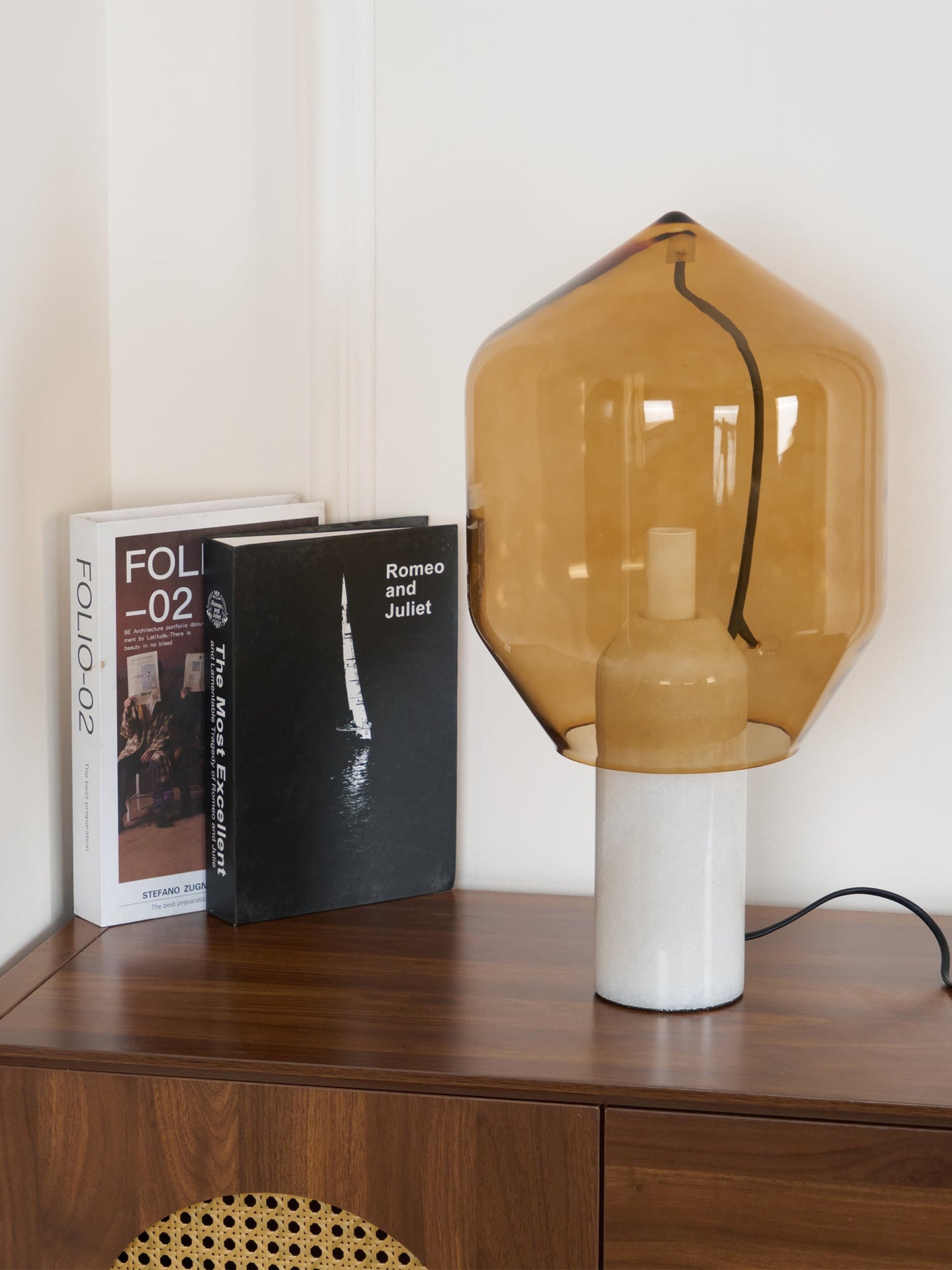 Lighthouse Table Lamp | Mouth-Blown Glass & Marble | White or Black