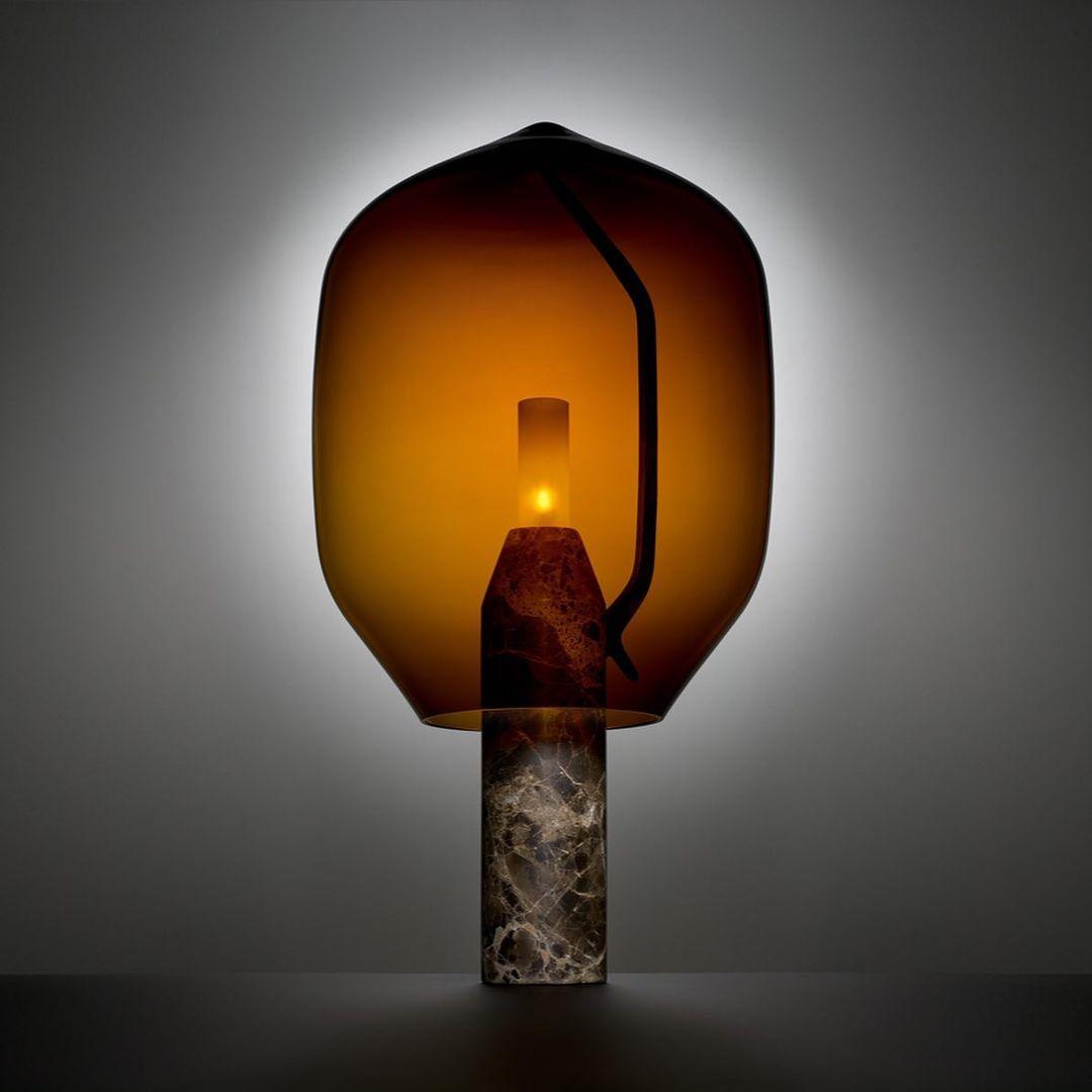 Lighthouse Table Lamp | Mouth-Blown Glass & Marble | White or Black