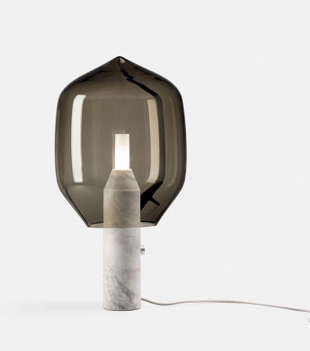 Lighthouse Table Lamp | Mouth-Blown Glass & Marble | White or Black