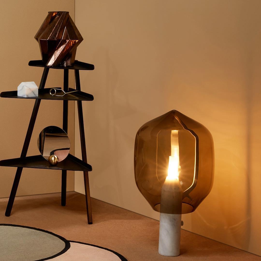 Lighthouse Table Lamp | Mouth-Blown Glass & Marble | White or Black