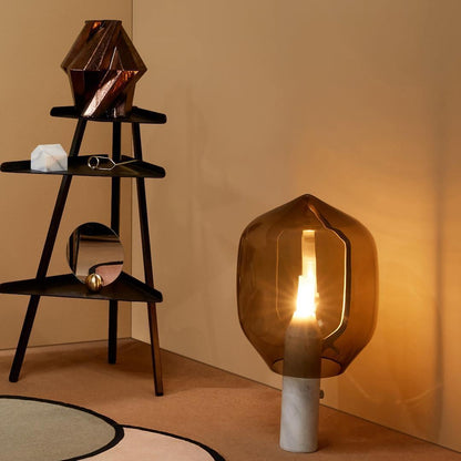 Lighthouse Table Lamp | Mouth-Blown Glass & Marble | White or Black