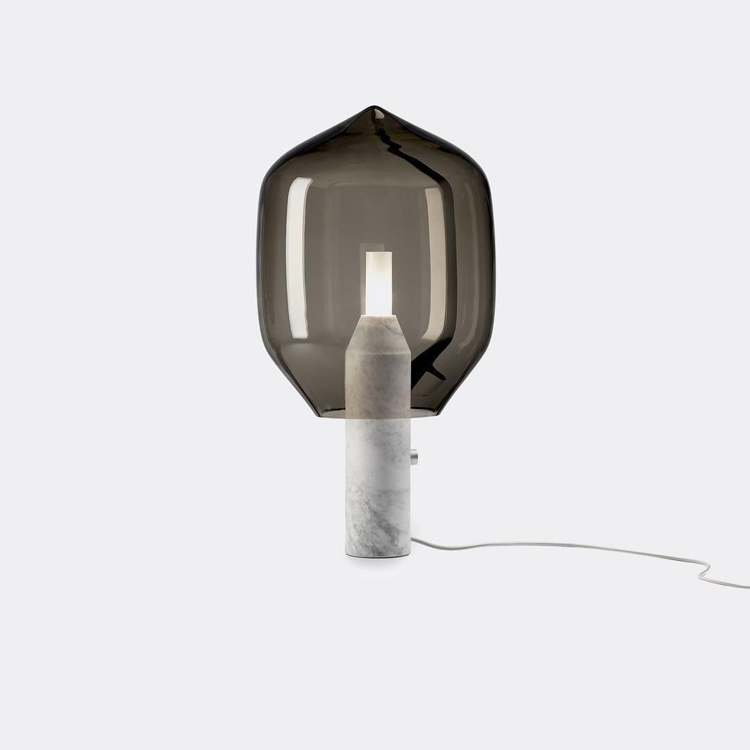 Lighthouse Table Lamp | Mouth-Blown Glass & Marble | White or Black