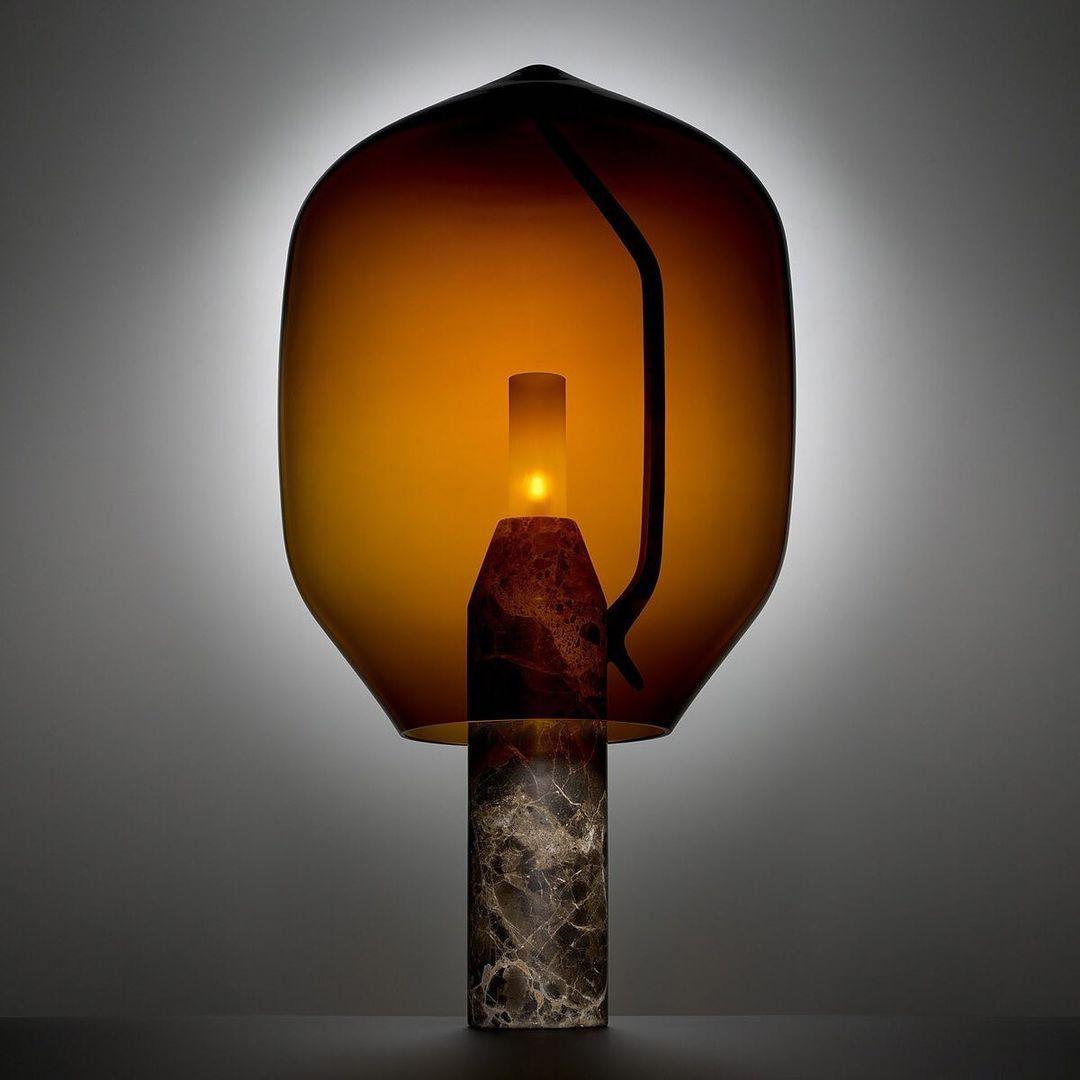Lighthouse Table Lamp | Mouth-Blown Glass & Marble | White or Black