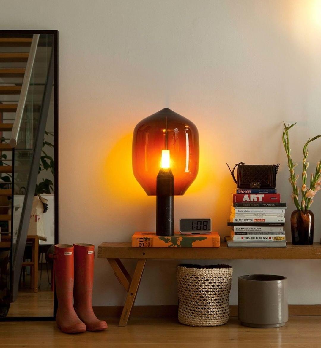Lighthouse Table Lamp | Mouth-Blown Glass & Marble | White or Black