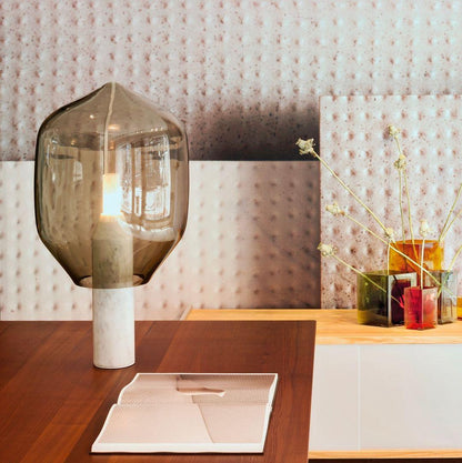 Lighthouse Table Lamp | Mouth-Blown Glass & Marble | White or Black