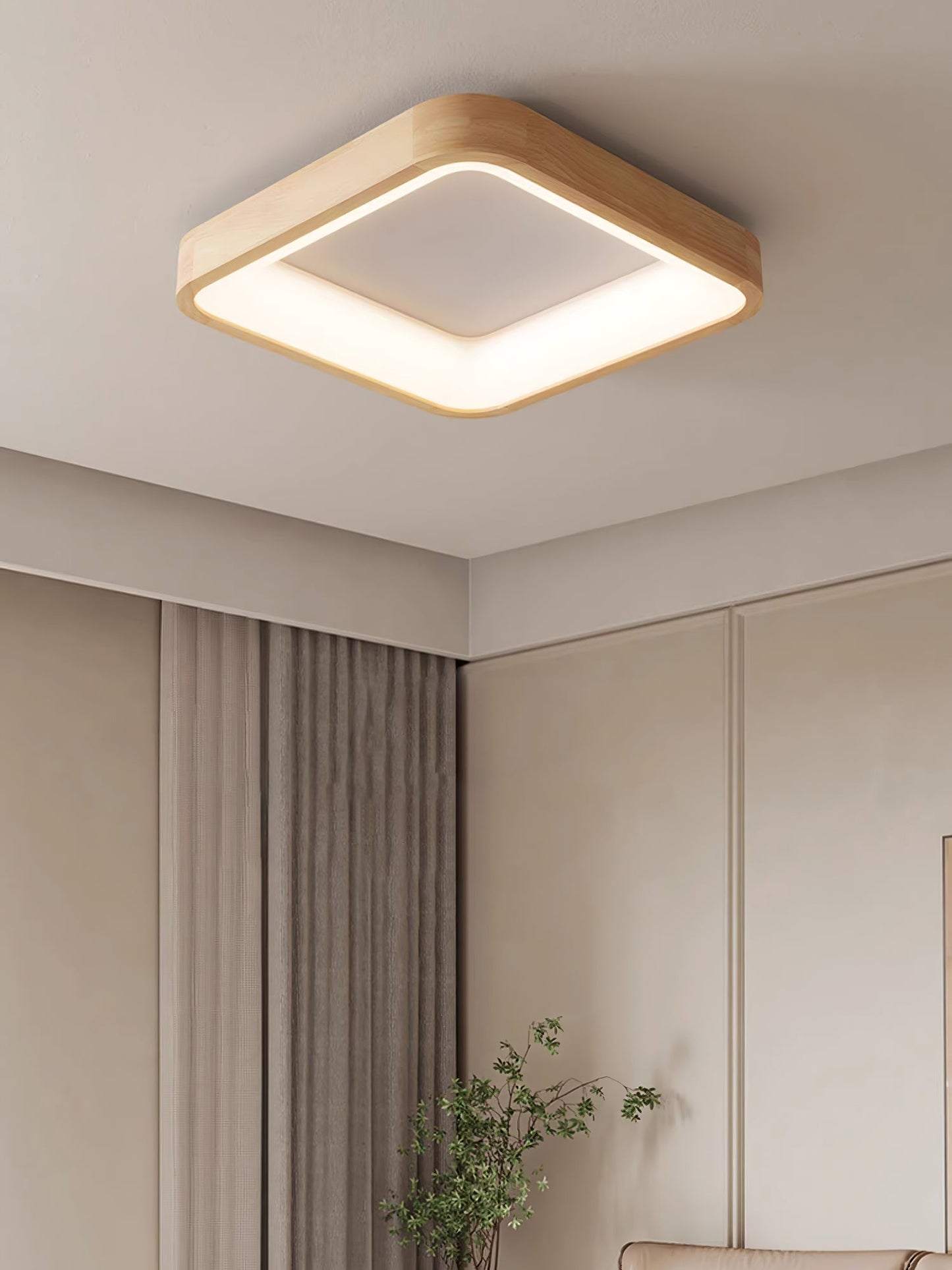 Ligna Square Ceiling Light | Wood & Acrylic | Various Sizes