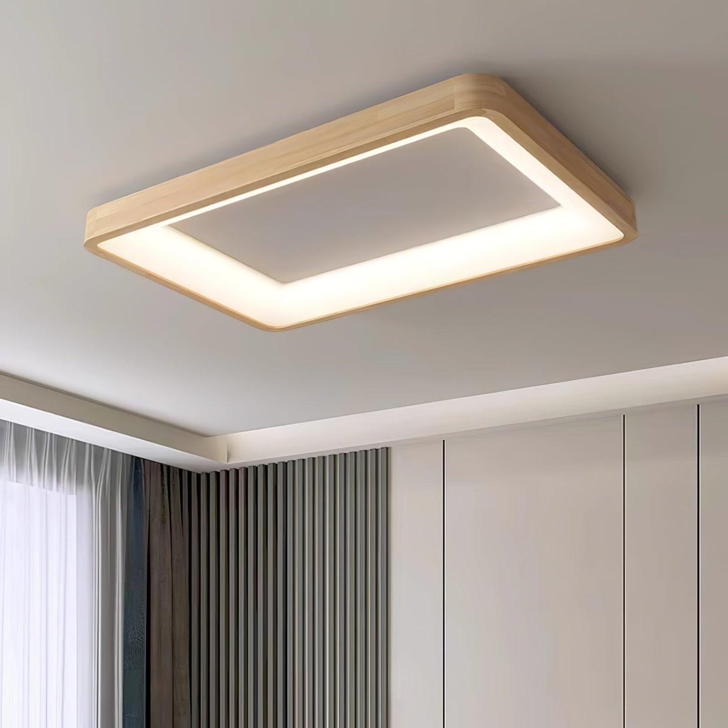 Ligna Square Ceiling Light | Wood & Acrylic | Various Sizes
