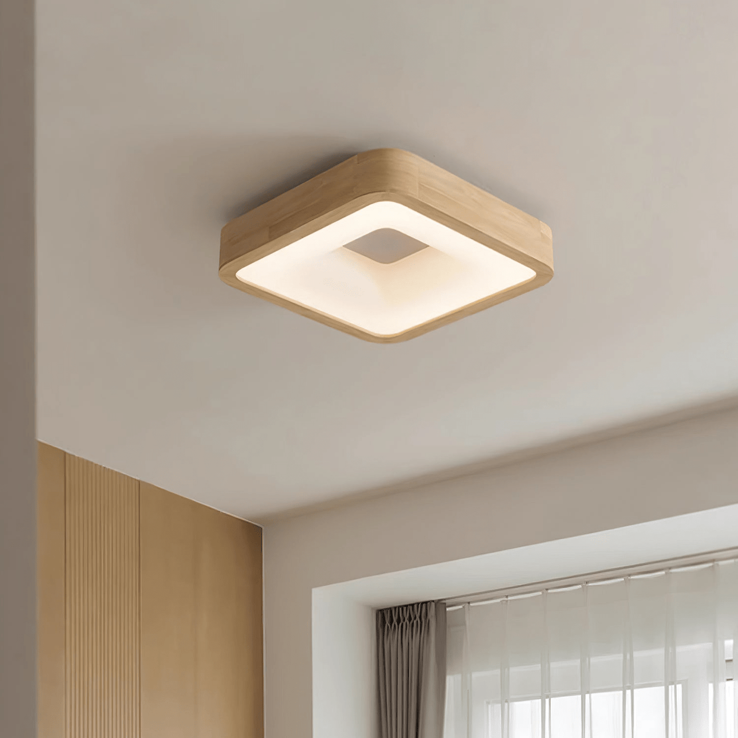 Ligna Square Ceiling Light | Wood & Acrylic | Various Sizes