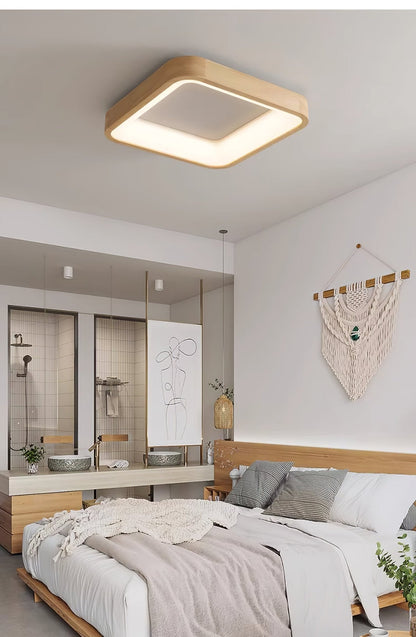 Ligna Square Ceiling Light | Wood & Acrylic | Various Sizes