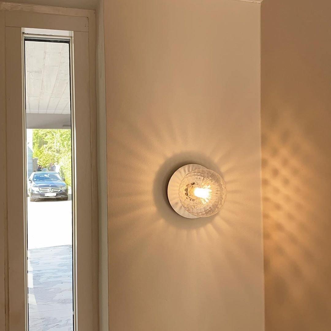 Celeste Wall Lamp | Metal, Brass, Glass | Black, White, Clear