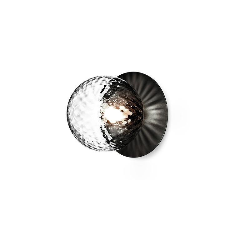 Celeste Wall Lamp | Metal, Brass, Glass | Black, White, Clear