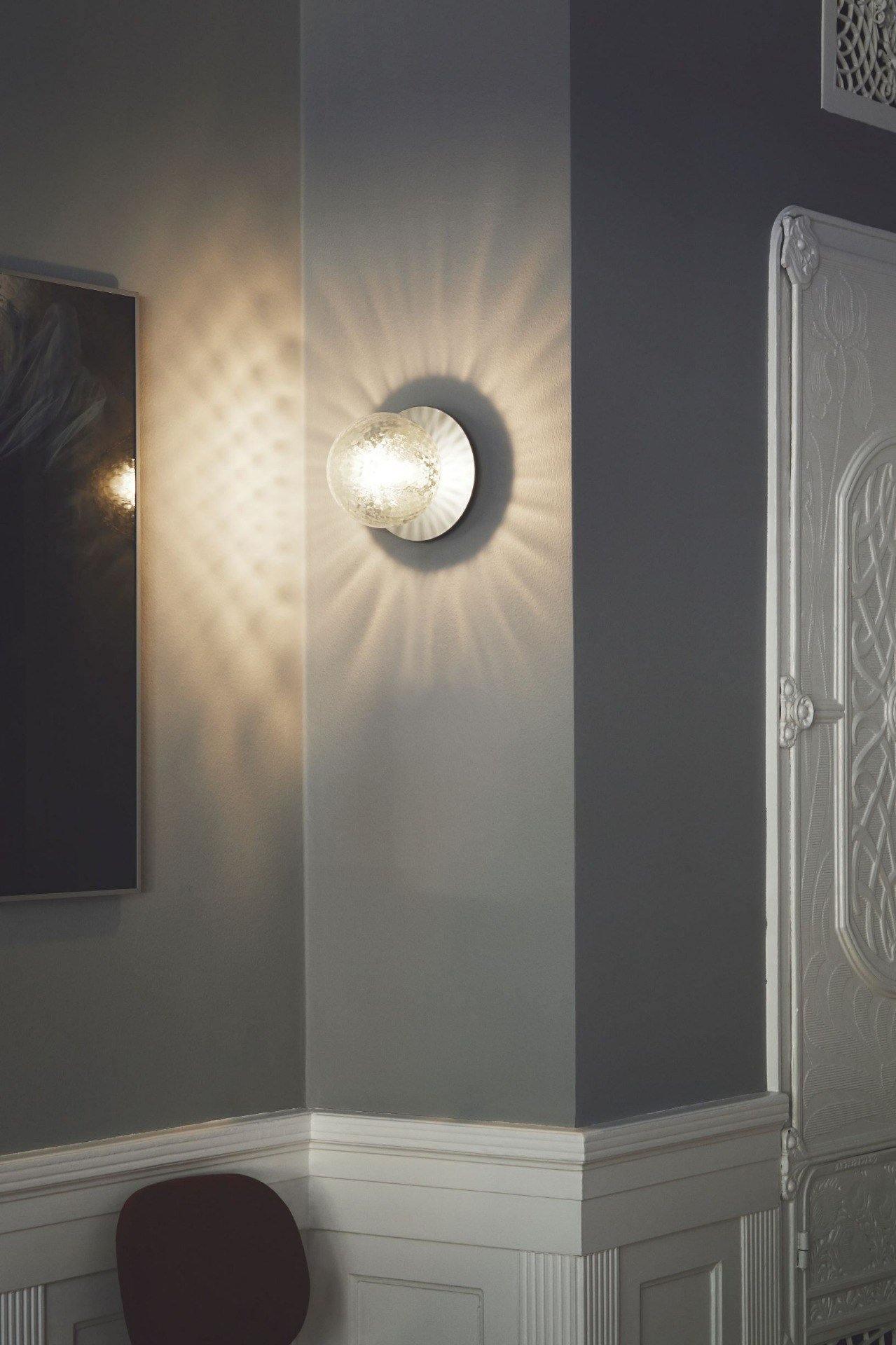 Celeste Wall Lamp | Metal, Brass, Glass | Black, White, Clear