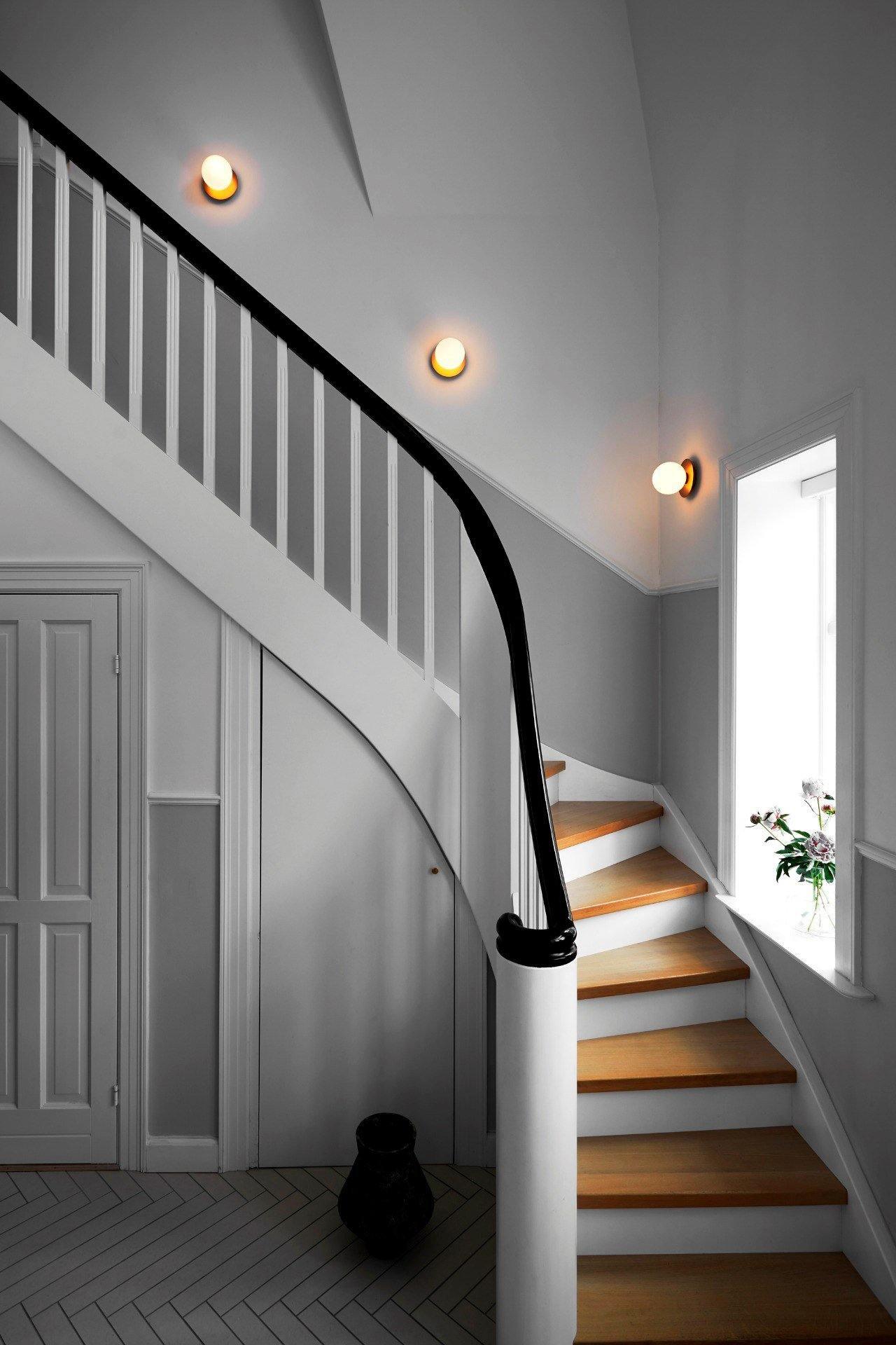Celeste Wall Lamp | Metal, Brass, Glass | Black, White, Clear