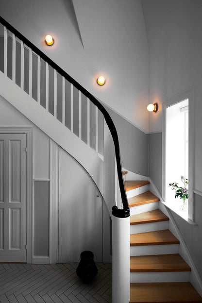 Celeste Wall Lamp | Metal, Brass, Glass | Black, White, Clear
