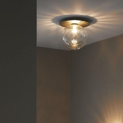 Lunara Wall Lamp | Metal, Brass, Glass | White, Clear