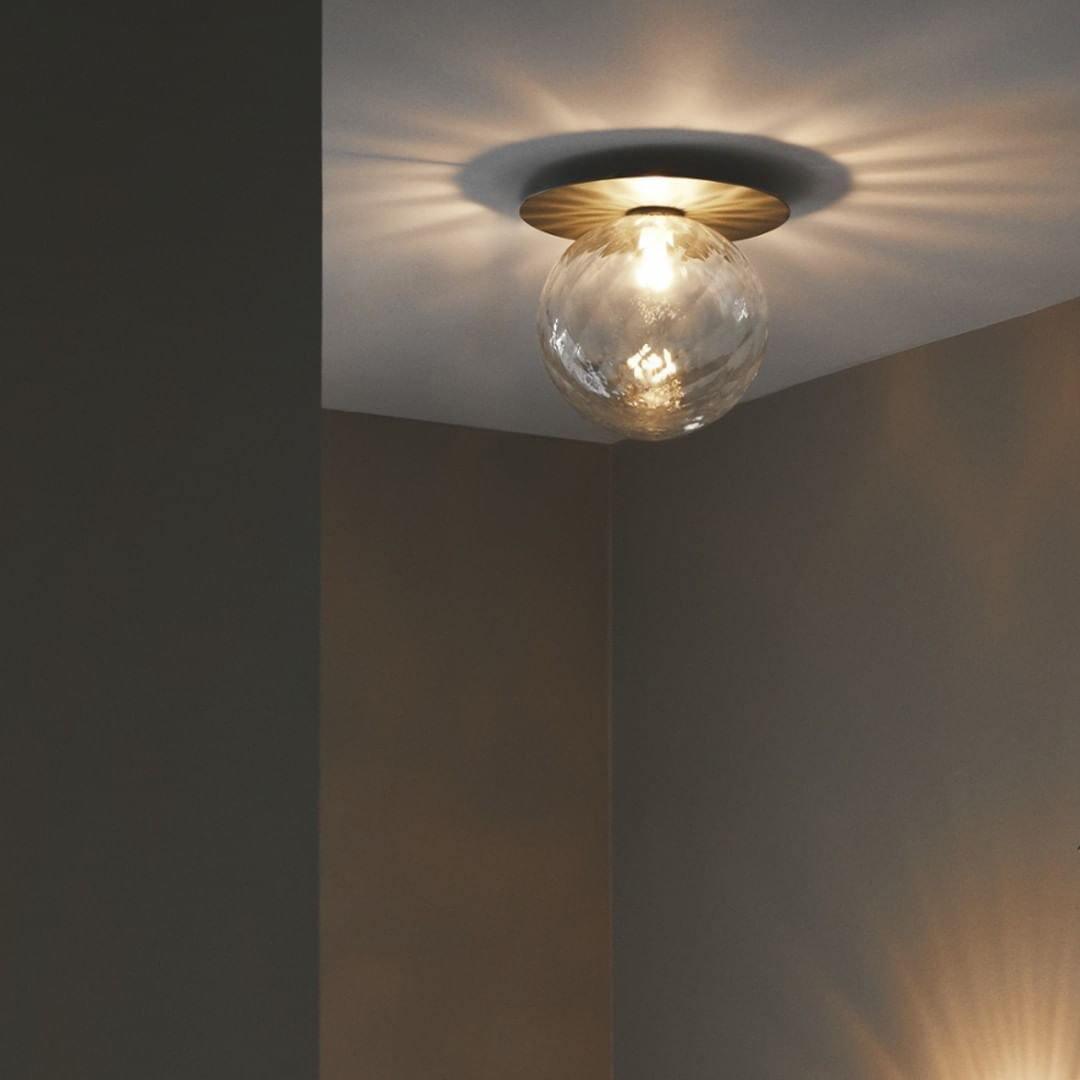 Celeste Wall Lamp | Metal, Brass, Glass | Black, White, Clear