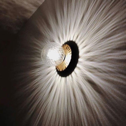 Lunara Wall Lamp | Metal, Brass, Glass | White, Clear