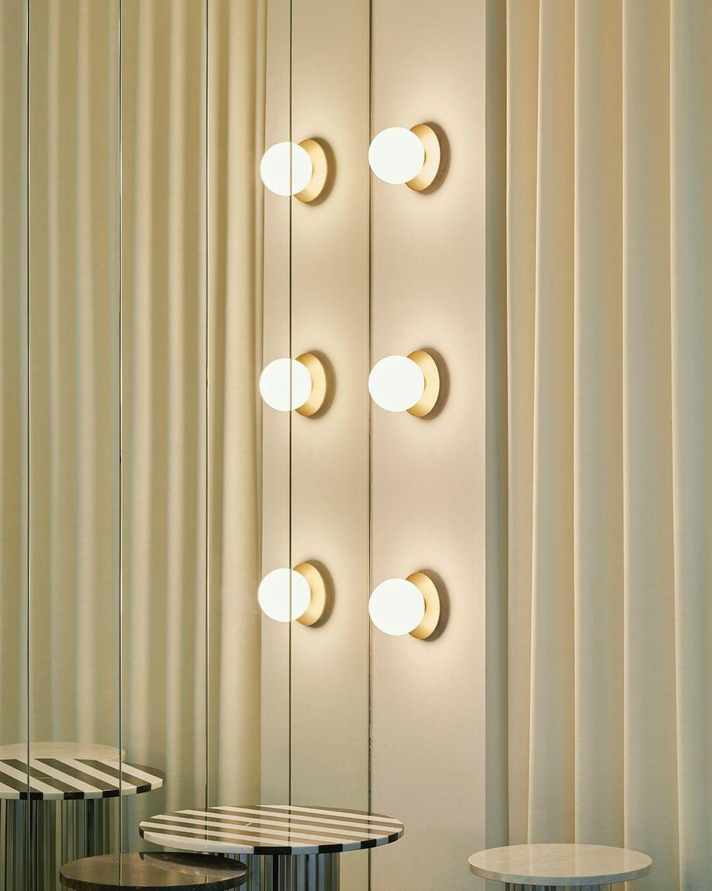 Celeste Wall Lamp | Metal, Brass, Glass | Black, White, Clear