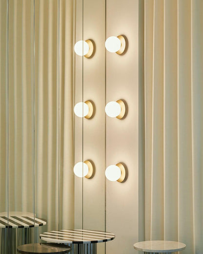 Celeste Wall Lamp | Metal, Brass, Glass | Black, White, Clear