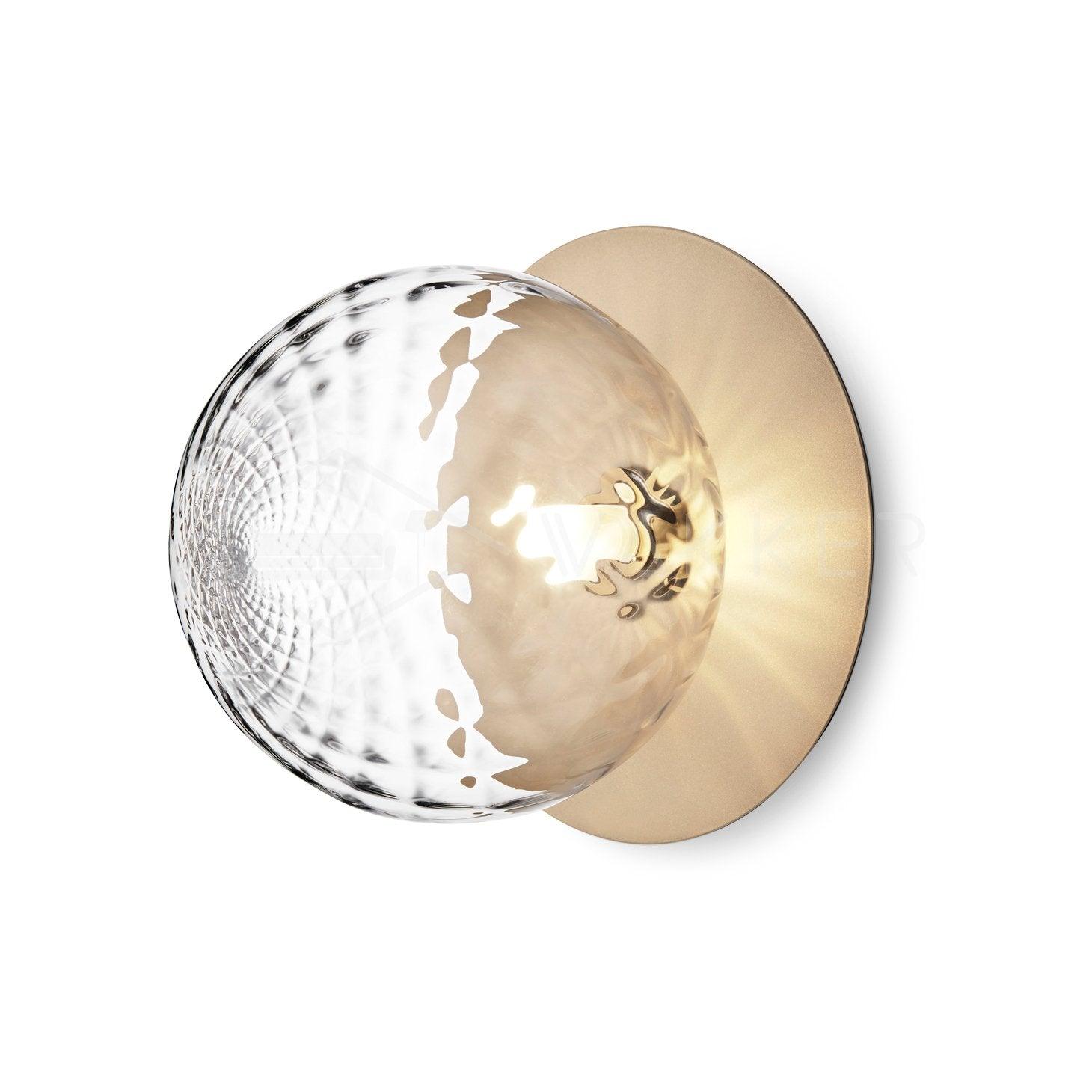 Celeste Wall Lamp | Metal, Brass, Glass | Black, White, Clear