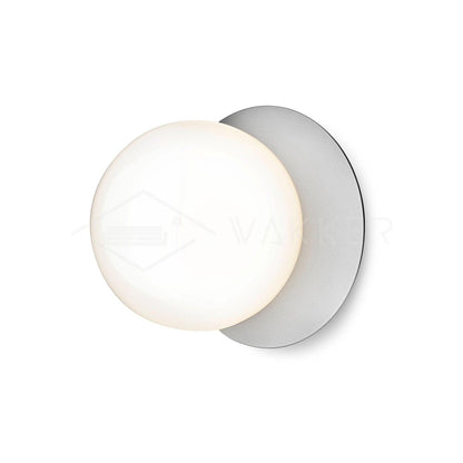 Lunara Wall Lamp | Metal, Brass, Glass | White, Clear