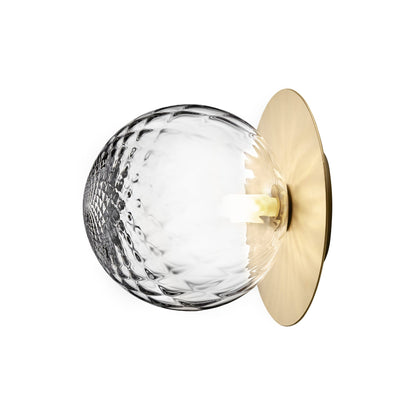 Lunara Wall Lamp | Metal, Brass, Glass | White, Clear