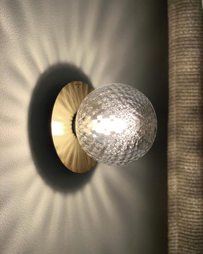 Celeste Wall Lamp | Metal, Brass, Glass | Black, White, Clear