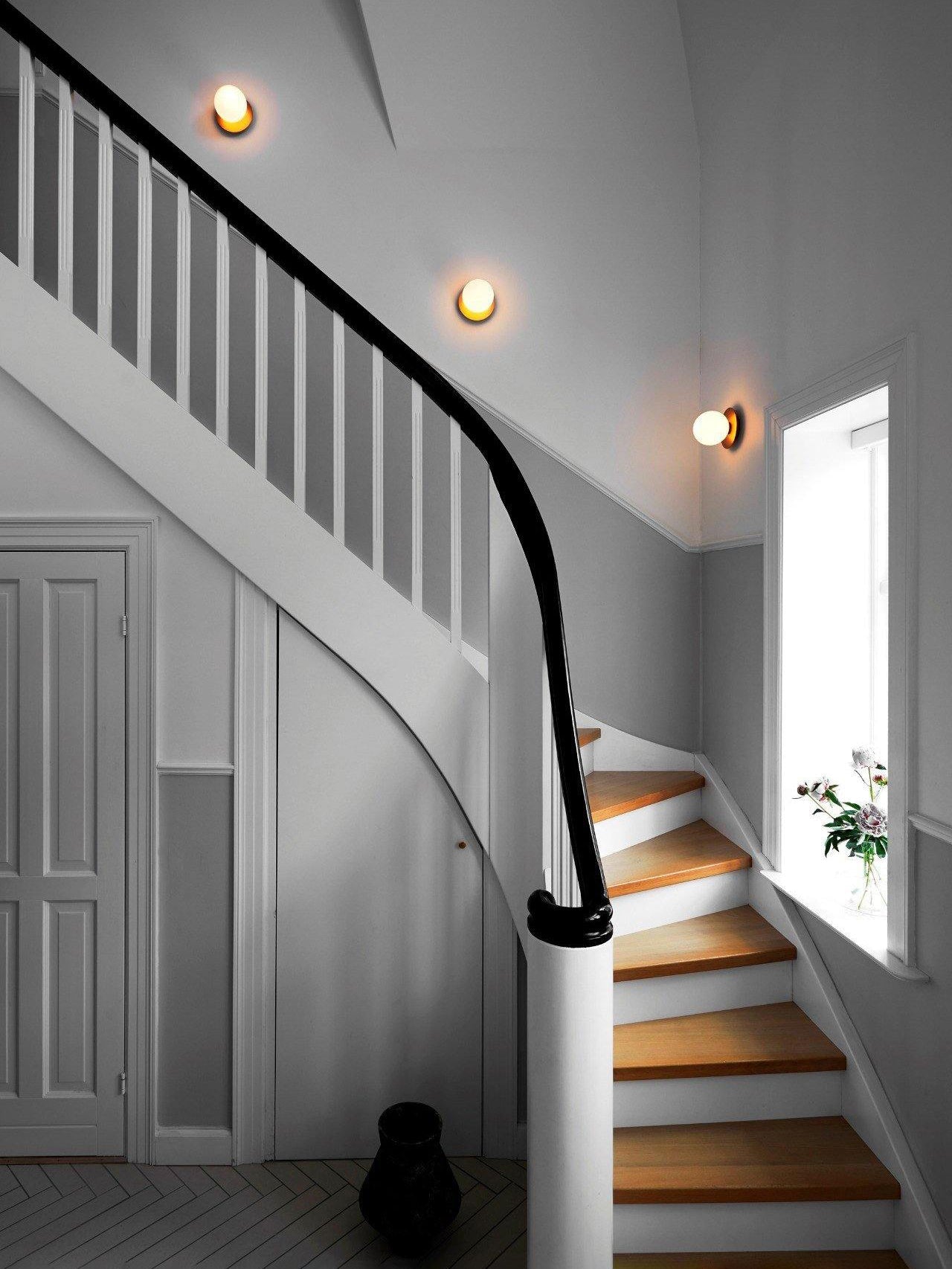 Celeste Wall Lamp | Metal, Brass, Glass | Black, White, Clear