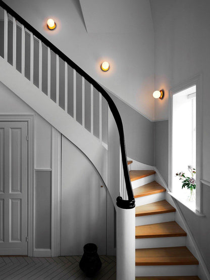 Celeste Wall Lamp | Metal, Brass, Glass | Black, White, Clear