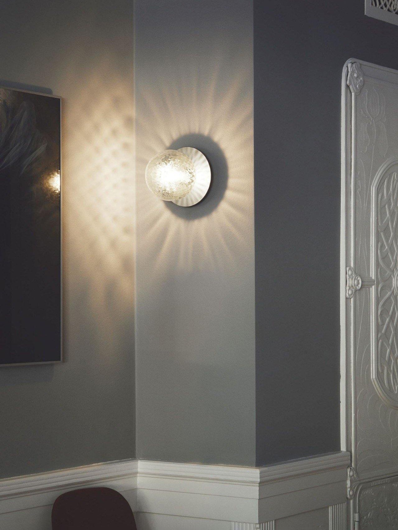 Celeste Wall Lamp | Metal, Brass, Glass | Black, White, Clear