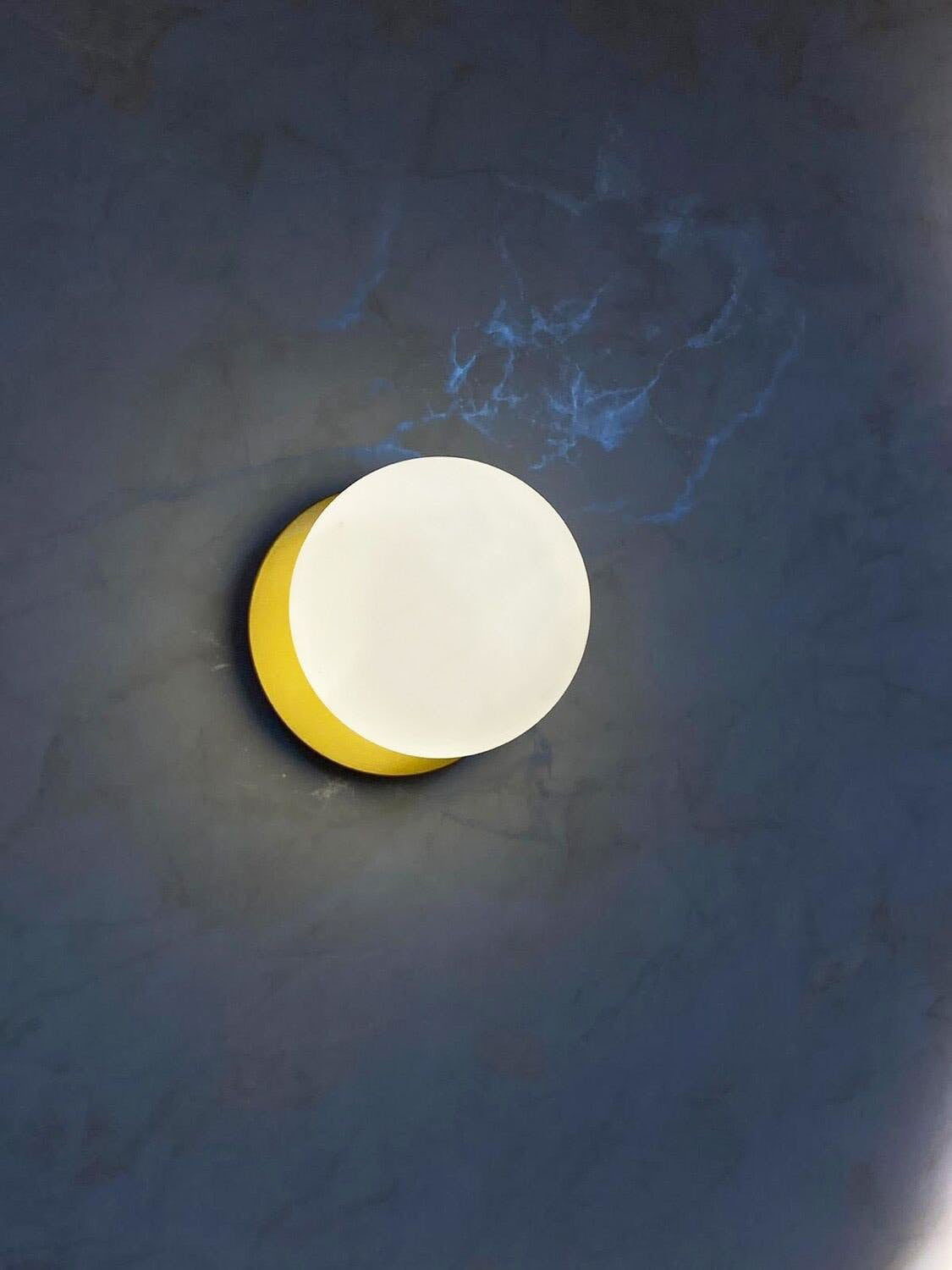 Lunara Wall Lamp | Metal, Brass, Glass | White, Clear