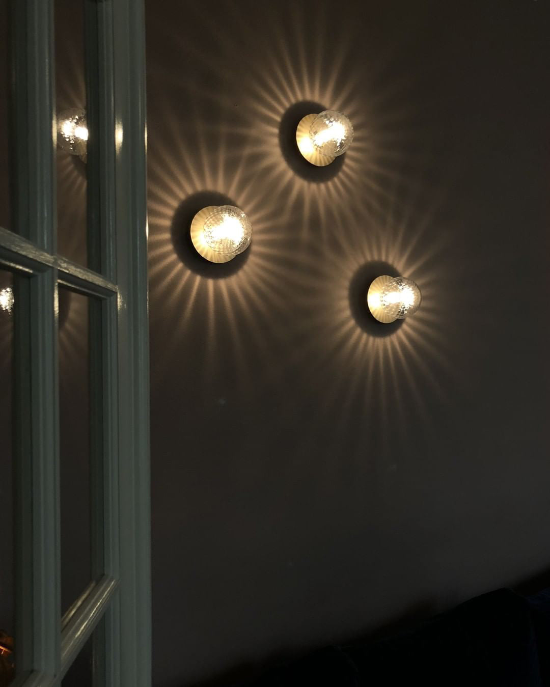 Celeste Wall Lamp | Metal, Brass, Glass | Black, White, Clear