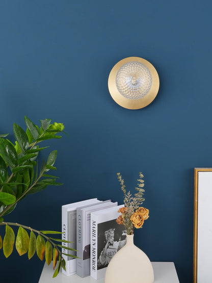 Lunara Wall Lamp | Metal, Brass, Glass | White, Clear