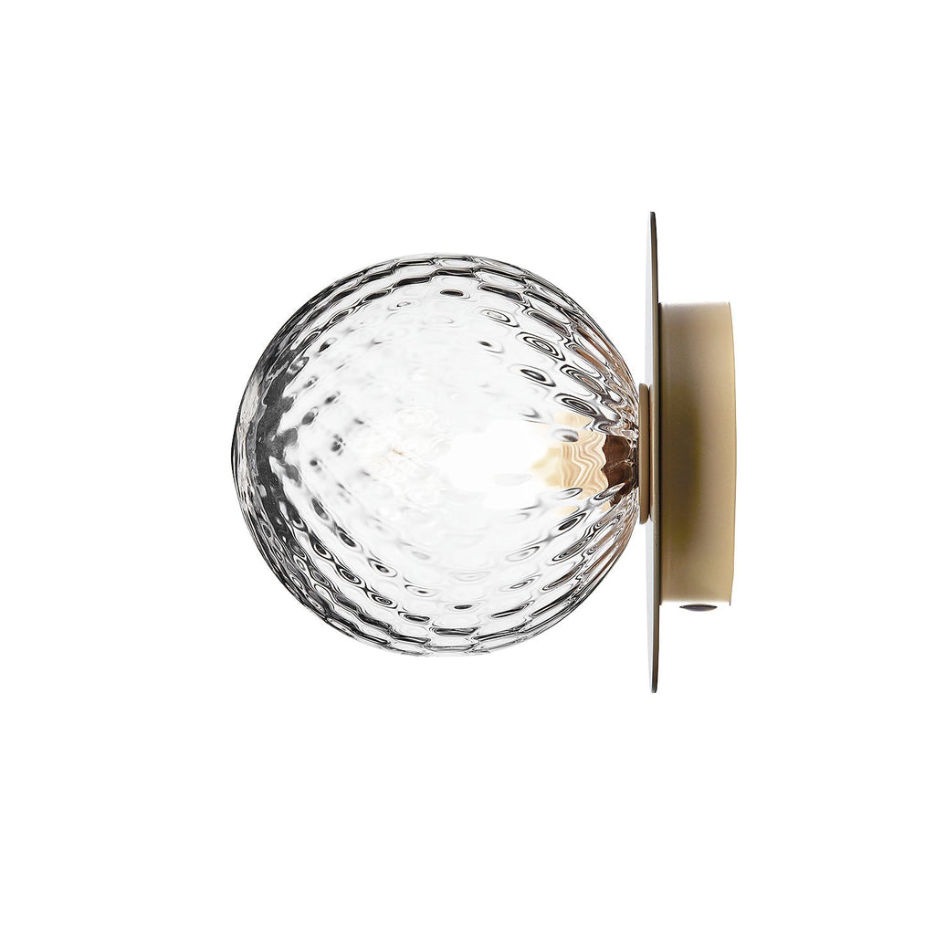 Celeste Wall Lamp | Metal, Brass, Glass | Black, White, Clear