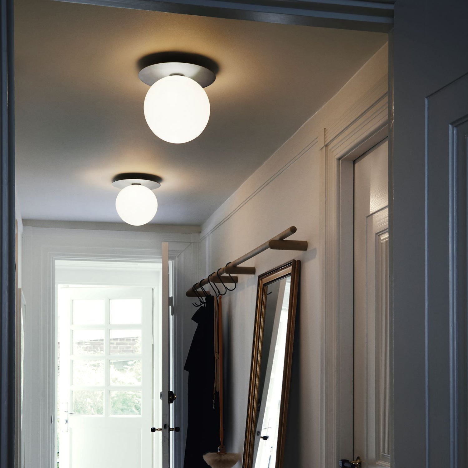 Celeste Wall Lamp | Metal, Brass, Glass | Black, White, Clear