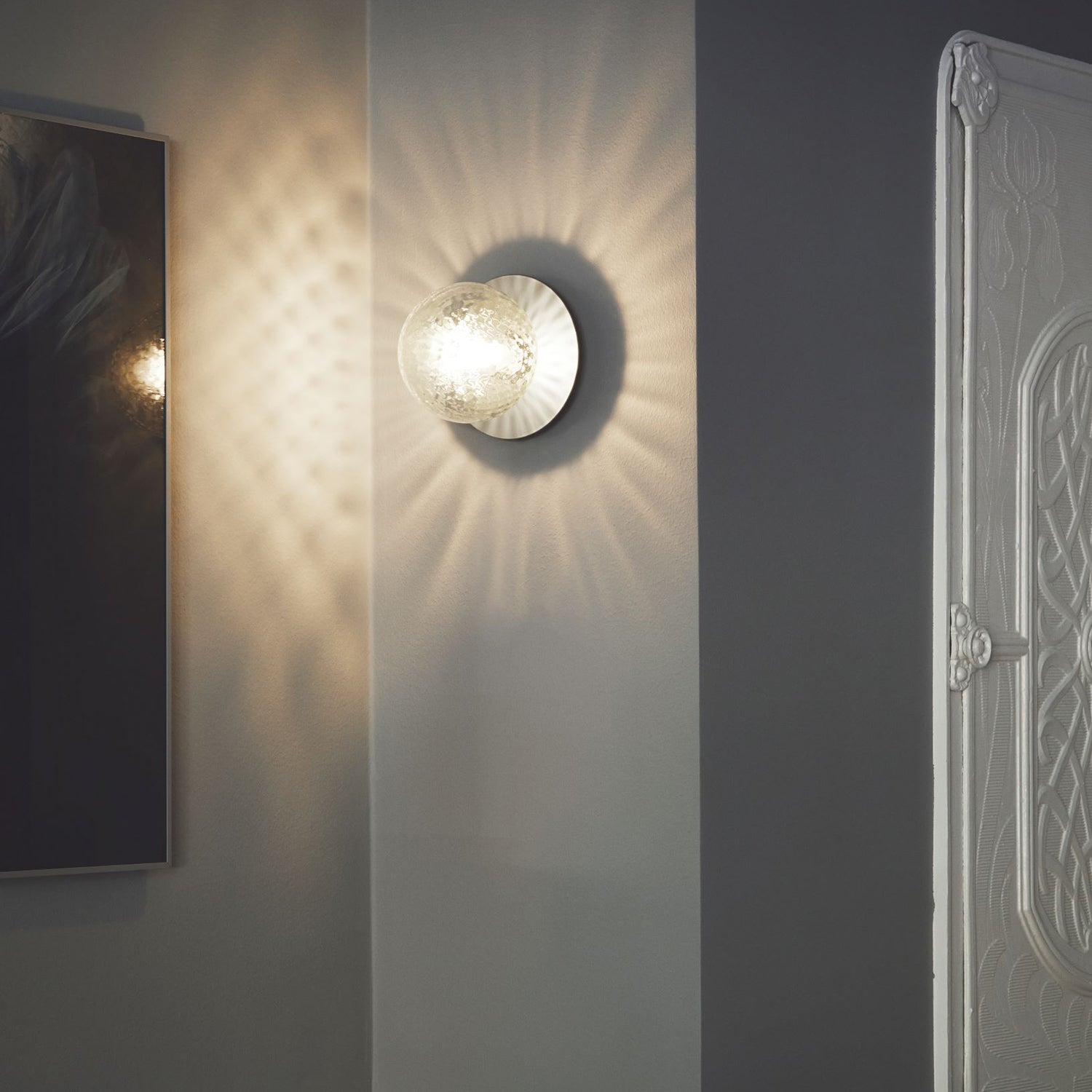 Celeste Wall Lamp | Metal, Brass, Glass | Black, White, Clear